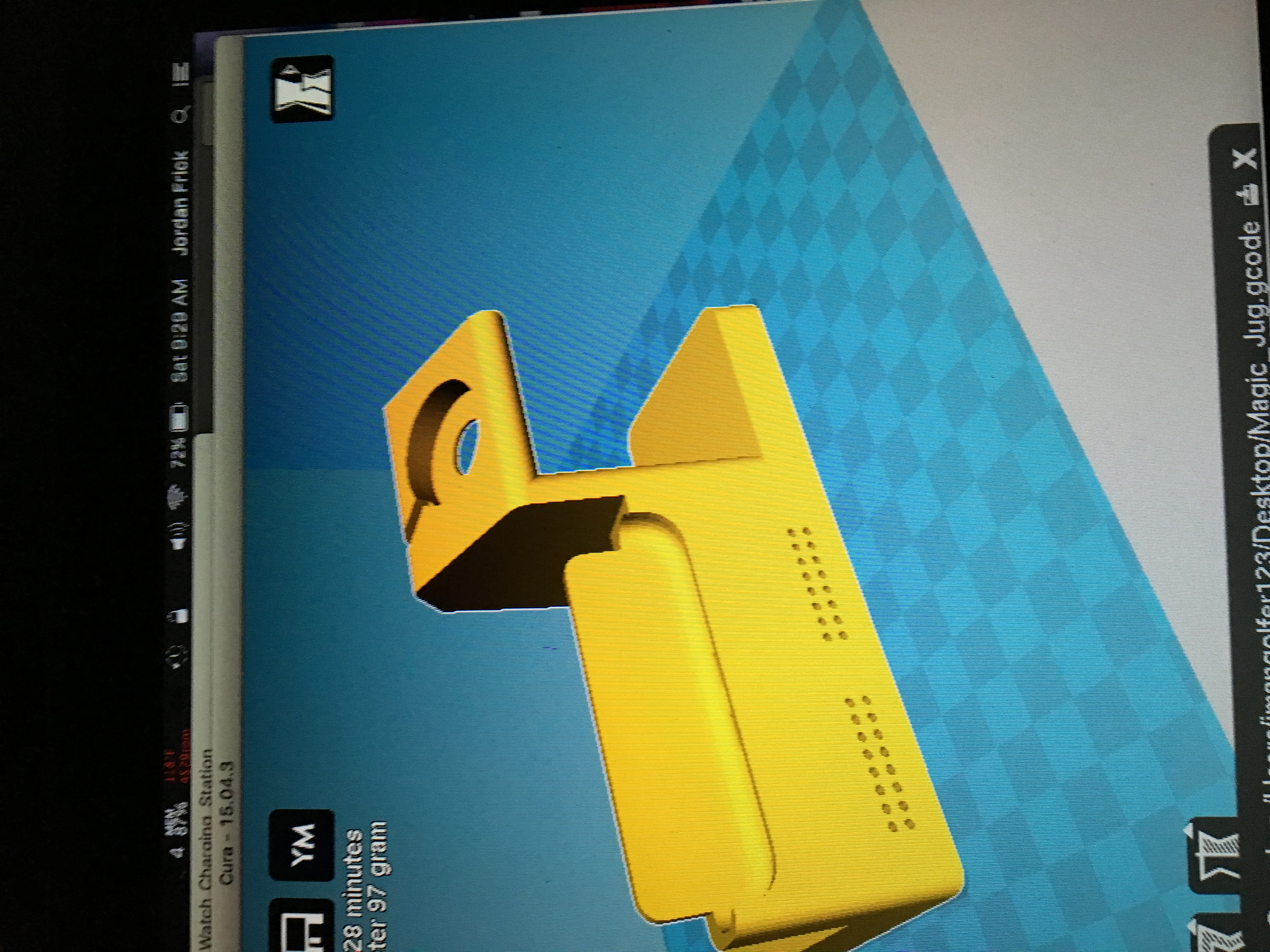 A functional part prepared in slicing software